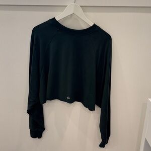 ALO Yoga Classic Dark Green Crop Top